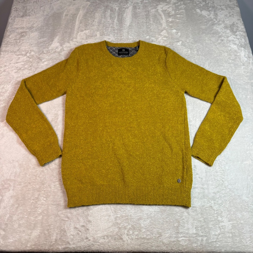 Scotch & Soda Amsterdam Couture Mens Mustard Yellow Boucle Wool Blend Sweater L